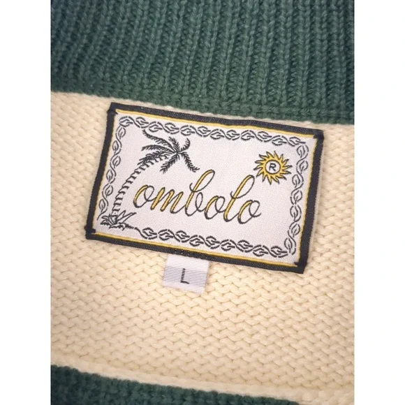 Tombolo The Angler Sweater Knit Pullover Cream Green Sz Large - Picture 8 of 9